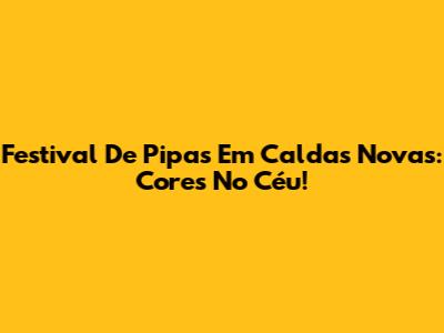 Festival De Pipas Em Caldas Novas: Cores No Céu!