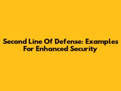 Second Line Of Defense: Examples For Enhanced Security